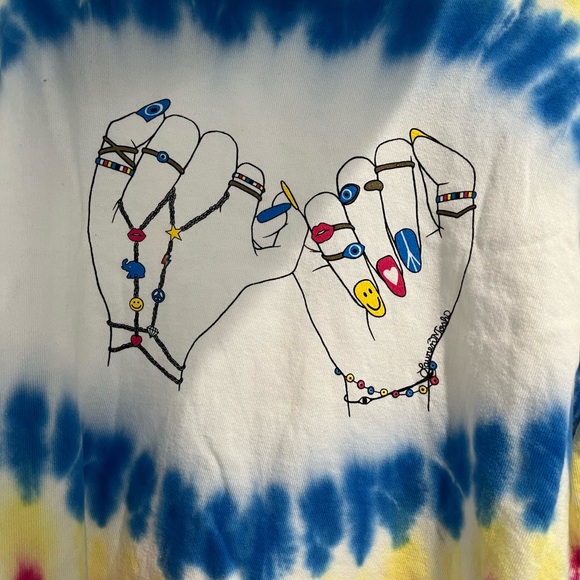 Lauren Moshi Multicolored Irma Pinky Swear Hooded Zip Front Sweatshirt Sz. M - Picture 8 of 10